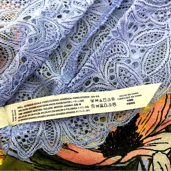 Free People Intimately Day Dream Floral Lace Mini Dress Periwinkle Blue Size S - Picture 11 of 14